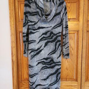 Long sleve cowl neck sweater dress